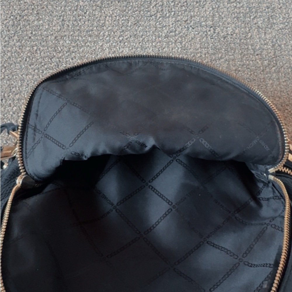 Michael Kors Black Backpack with Gold Studs and Red Bow - Picture 3 of 4